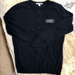 Audi embroidered button down cardigan sweater